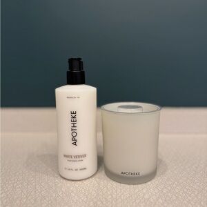 APOTHEKE White Vetiver Candle and Lotion Set